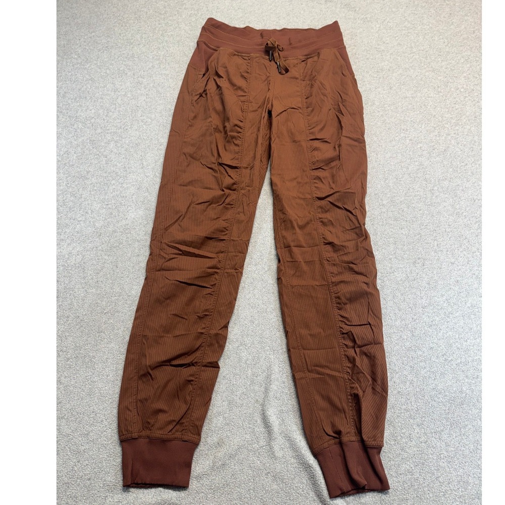 Lululemon‎ Beyond The Studio Jogger Womens 4 Brown Ruched Activewear Pants Yoga